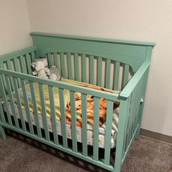Sea foam Green baby Crib W/ Out Mattress