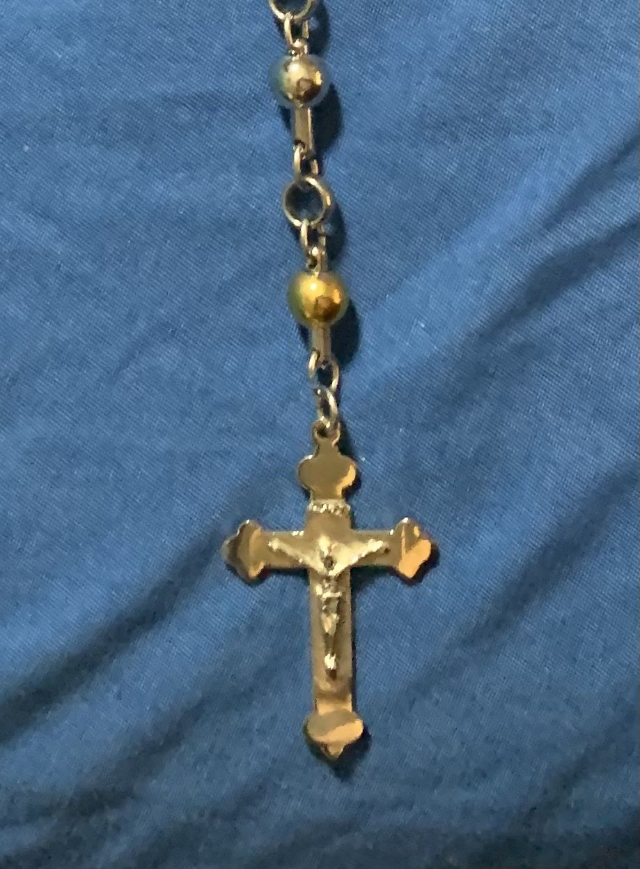 Rosary 14 Karat Gold, And Sterling Silver