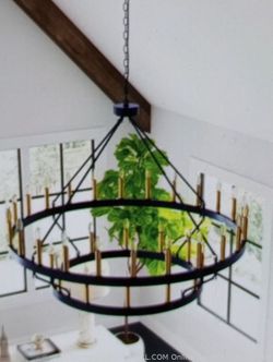 Wagon wheel style 2 tier chandelier
