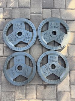 New pairs of 45 and 35 pound Olympic Weights