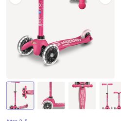 Micro Kids LED Scooter Pink