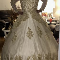 Champagne Quinceañera Dress 