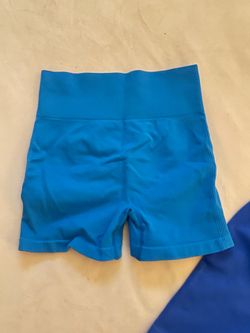 DFYNE blue scrunch shorts