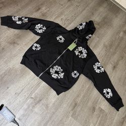 Denim tear zip up