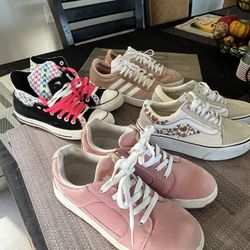 Women Shoes $25 each Vans Cream Color Women 9.5, Pink Adidas Women Size 10, Converse Colorful Women Size 10, Pink Timberline Size 10
