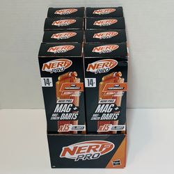 Lot of 8 Nerf Pro Mag + Half-Length Darts with Mag Torrent and Sender Refill 15 in Each Pack NEW