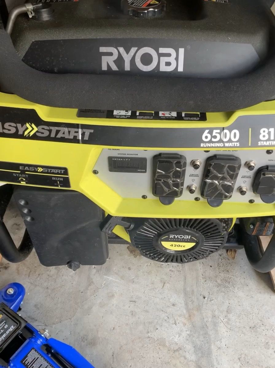 Ryobi generator 6500 running watt