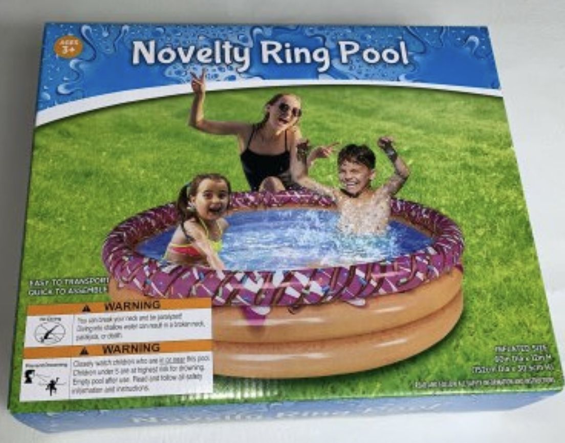 Donut Design Novelty ring kiddie pool 60" X 12" Ages 3+