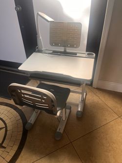 Adjustable desk and chair
