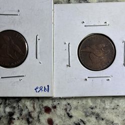 1857 & 1858  Flying eagle cent