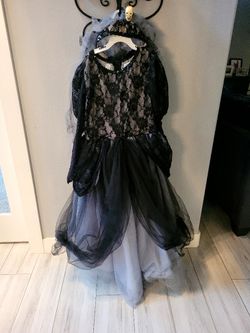 Halloween Dead Bride Girls Costume Size 12 used 1 time New was $150