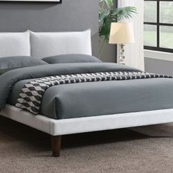Brand New Light Grey Modern Style Queen Bed Frame (Available In Eastern King)