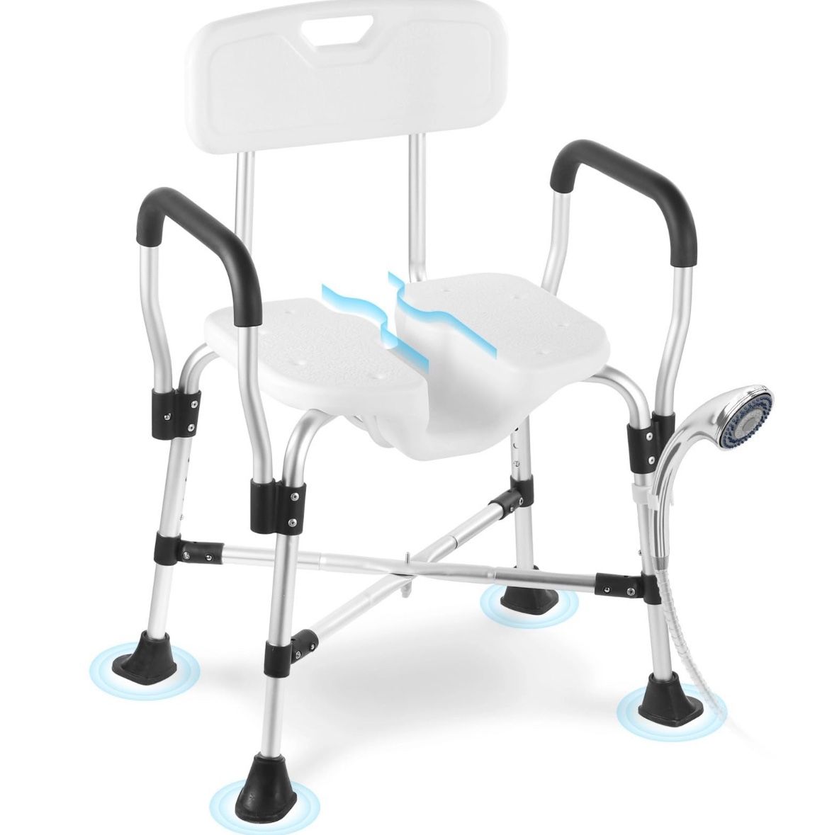 Shower Chair & 3 Reusable Waterproof Bed Pads For Incontinence
