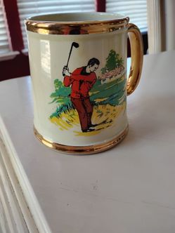 gibson Staffordshire mug with 22kt gold trim