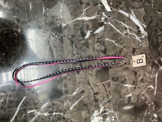 pink necklace scrabble charm B