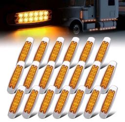 20 Pcs 12V DC 6.4 Inch Amber LED Side Marker Clearance Lamp Amber Pack of 20