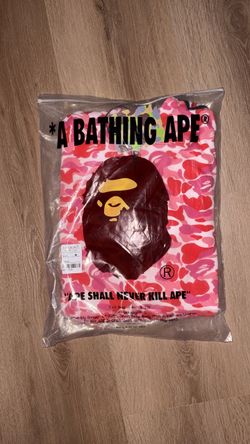 Pink bape hoodie size medium