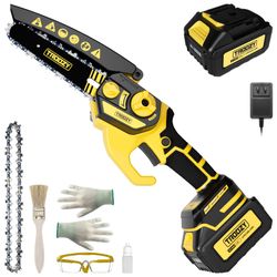 6-inch Cordless Chainsaw with 21V 3.0Ah Battery Powered