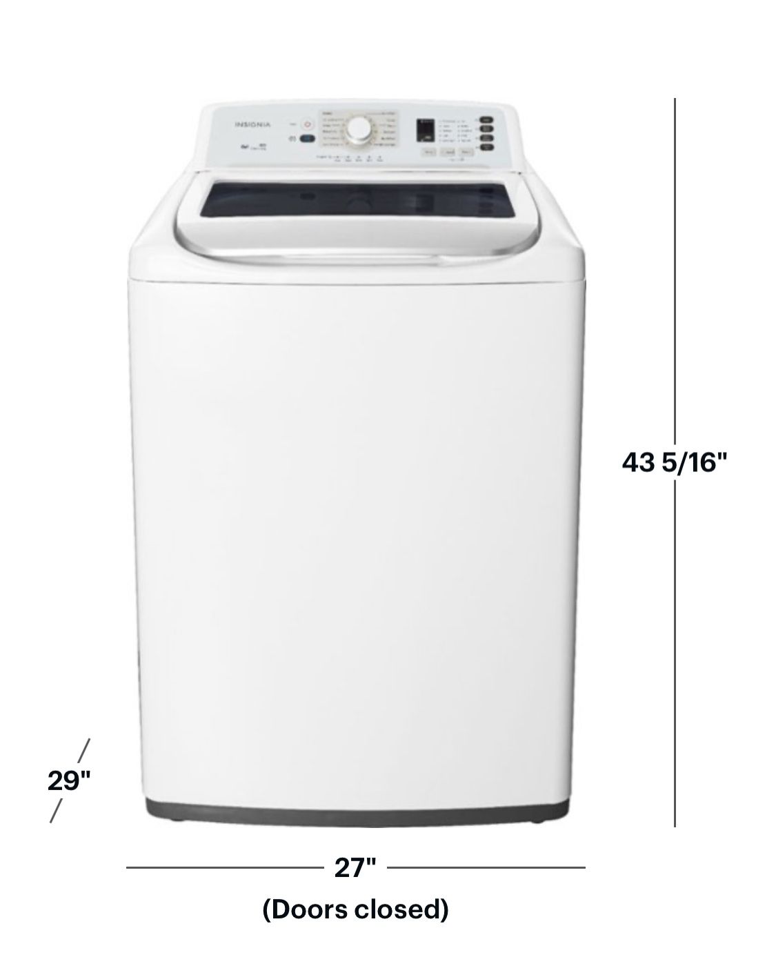 💦 Insignia - 4.1 Cu. Ft. High Efficiency Top Load Washer - White