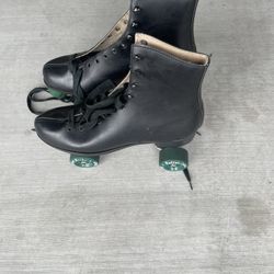 Black Leather Roller Skates 