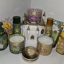 Disney Candle Holders W/ Matching Body Care