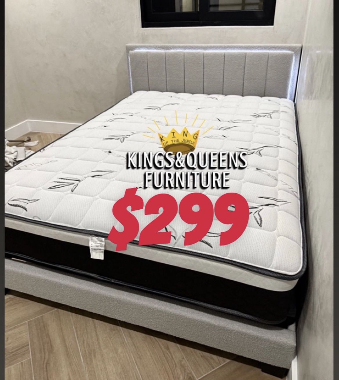 Queen Size Bed Frame With Pillow Top Mattress Included