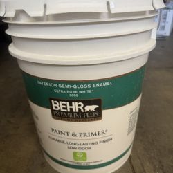 Behr Premium Plus interior Semi Gloss 2.75 gallons left from a 5 gallon bucket Do not lowball as price is not negotiable