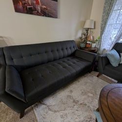 Marin Mid-Century Modern Sofa & Loveseat Set - Excellent Condition