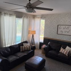 Remodel Sale!!!!!!  These Need To Go NOW.  Come And Get Them At A Sweet Price.  Leather Sofa, Love Seat And Ottoman