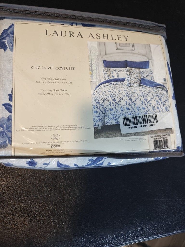 Laura Ashley Blue and White Floral Duvet Cover