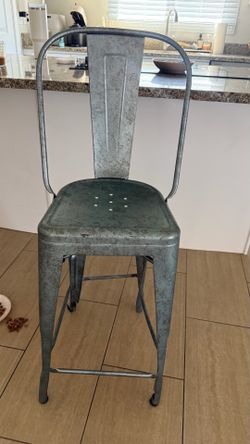 Metal counter height barstool