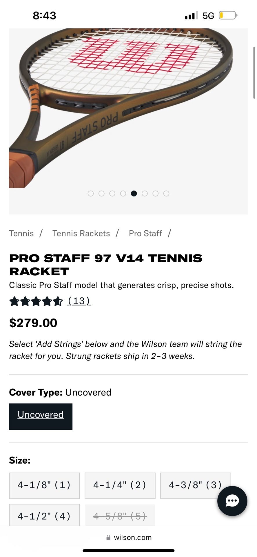 PRO STAFF 97 V14 TENNIS RACKET