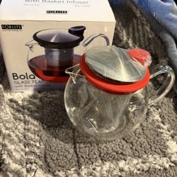 Glass Tea Pot With Basket Infuser 
