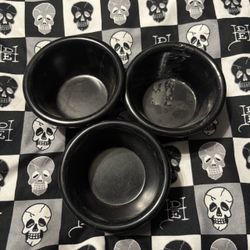 Y2K Carlisle Set of 3 Black Plastic Sauce Dip Dipping Cups
