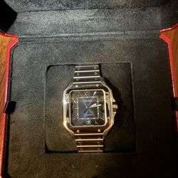 2025 Used Cartier Santos Large Blue Dial Full Set