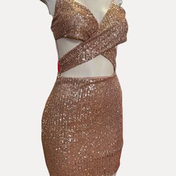 Sequin Stretch Cutout Party Dress