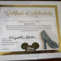 Disney Movie Club VIP Cinderella Elizabeth Blake Pin