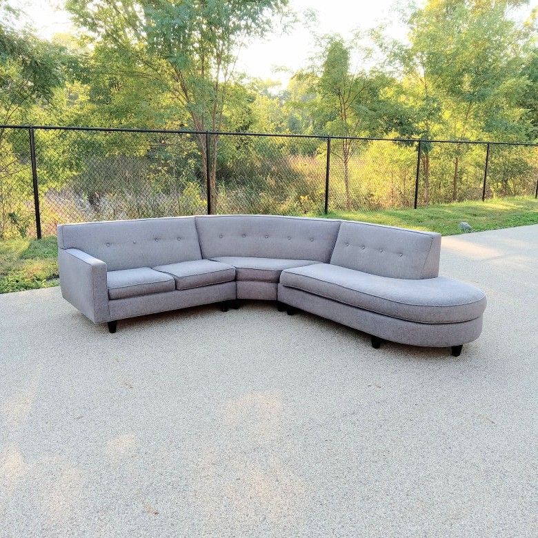 Rowe Mid-Century Gray Sectional Couch