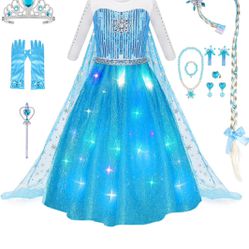 Costume !Feature  Of Meland Princess Dress Elsa , Blue Color. 