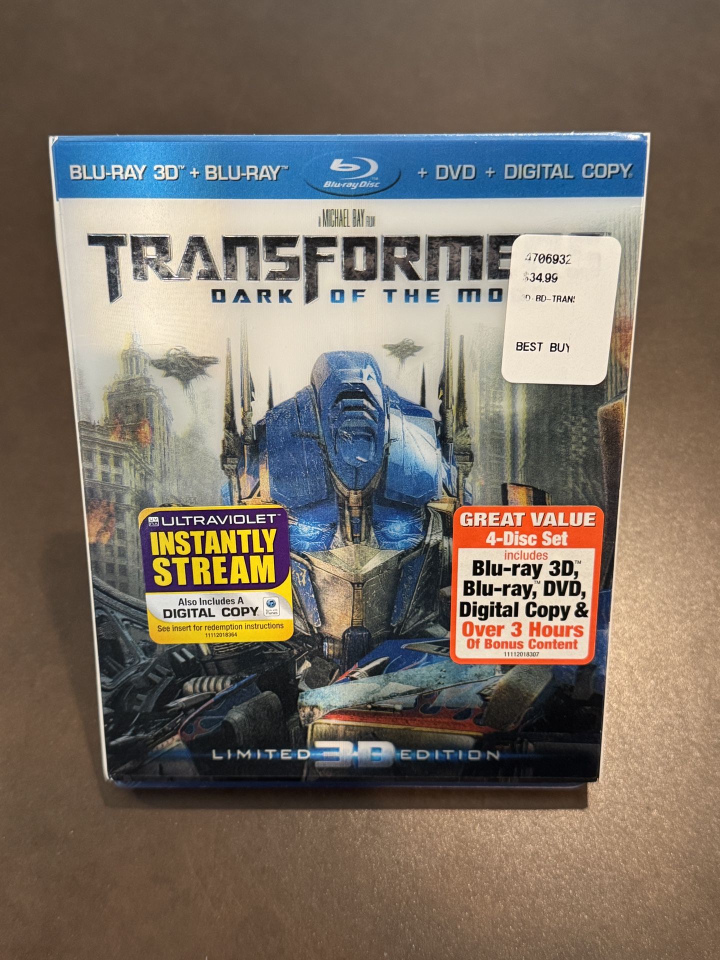 Transformers: Dark of the Moon (3D Blu-ray/DVD, 4-Disc Set) Movies