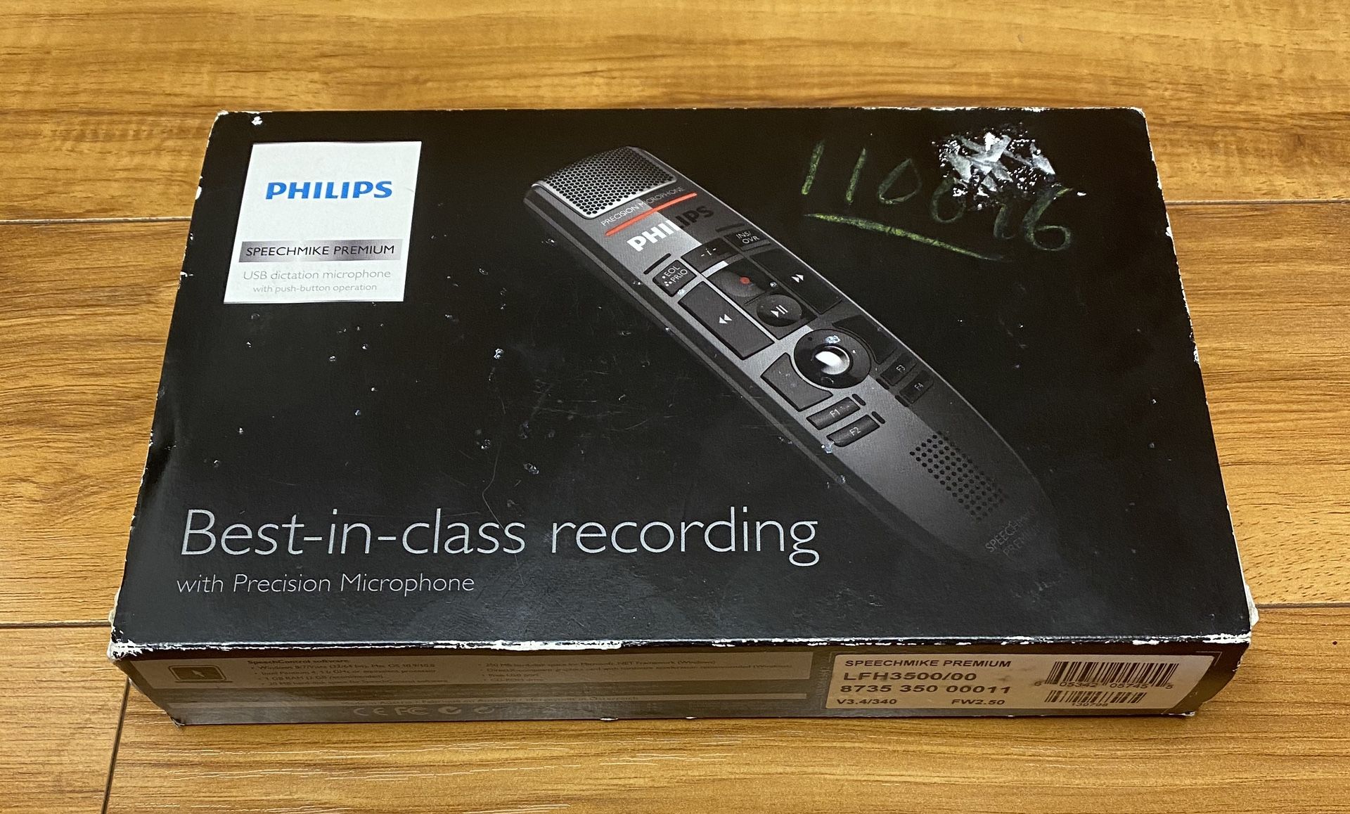 Philips LFH3500/00 SpeechMike Premium USB Dictation Microphone - Dark Pearl Grey. Condition is "Used". Does not come with cords. The back grip is