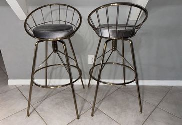 2 Bar Stools with Gold Color Legs