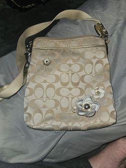 Coach Signature Crossbody Bag with Floral Appliqués