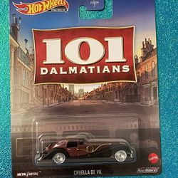 Brand New! Mattel Hot Wheels Premium 101 Dalmatians Cruella De Vil