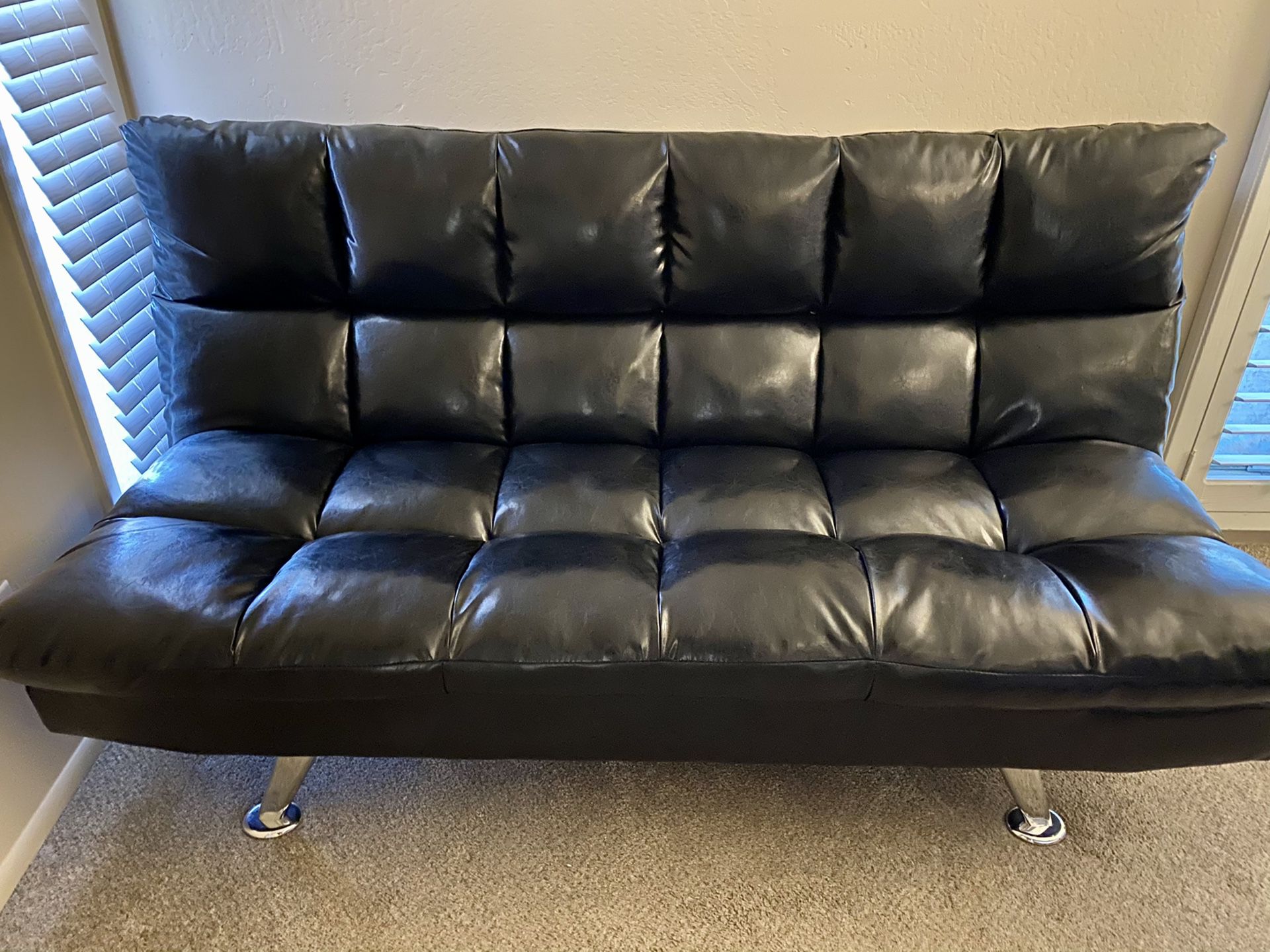 Modern Black Futon Couch - AMAZING COMFORT!