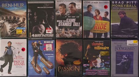 10 DVD Movies new in original wrapping