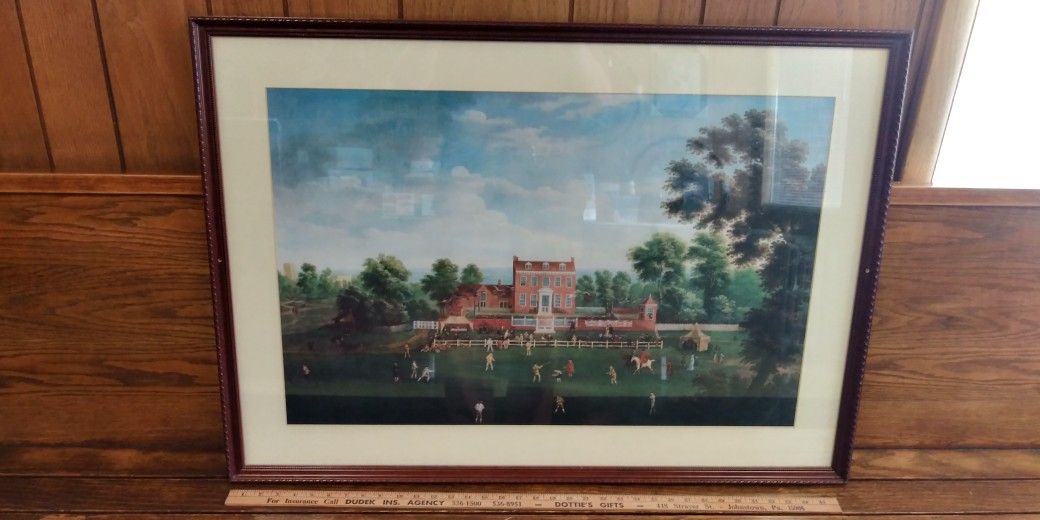 Large Framed Print 37 1/2x27 In. Men At Play English