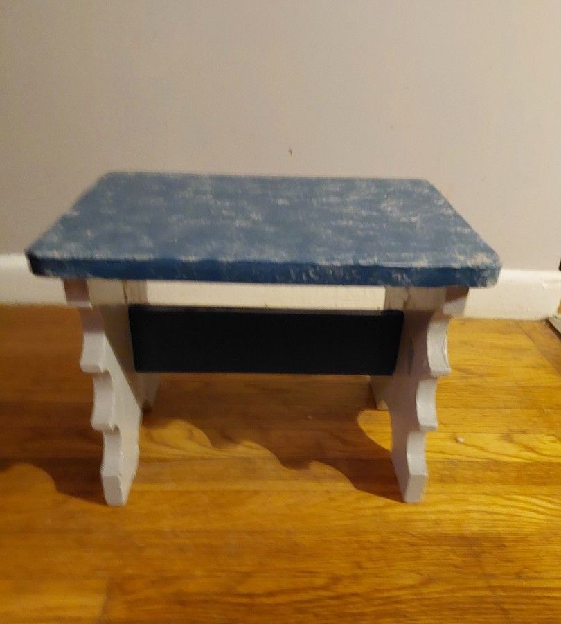 Sturdy Vintage Footstool.  Refinished 