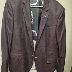 maceoo model blazer socrate plaid jacket red size 42/3
