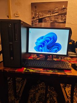 Hp elitedesk i7vpro  windows 11pro desktop set up 

Works really great has band new install of windows 11 pro 

I7 4770 8 core cpu 
16 gigabytes of RA